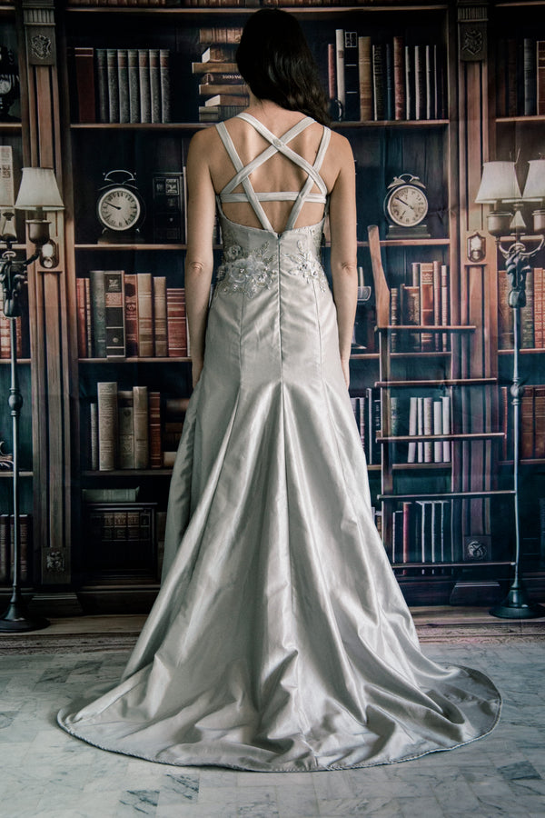 Bonnie Patron robe de soirée à bretelles en forme de pentagramme TVD The vampire diaries The Mystic Falls Couture Robe de soirée avec traine Bonnie Benett Couture Débutantes ambitieuses